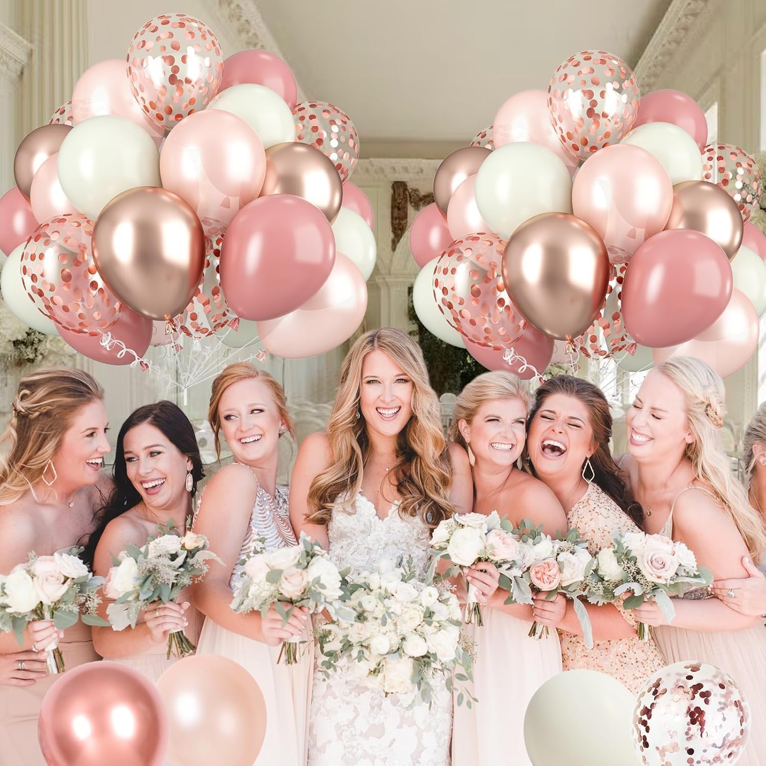 Dusty Pink Boho Balloons Set for Party Decor