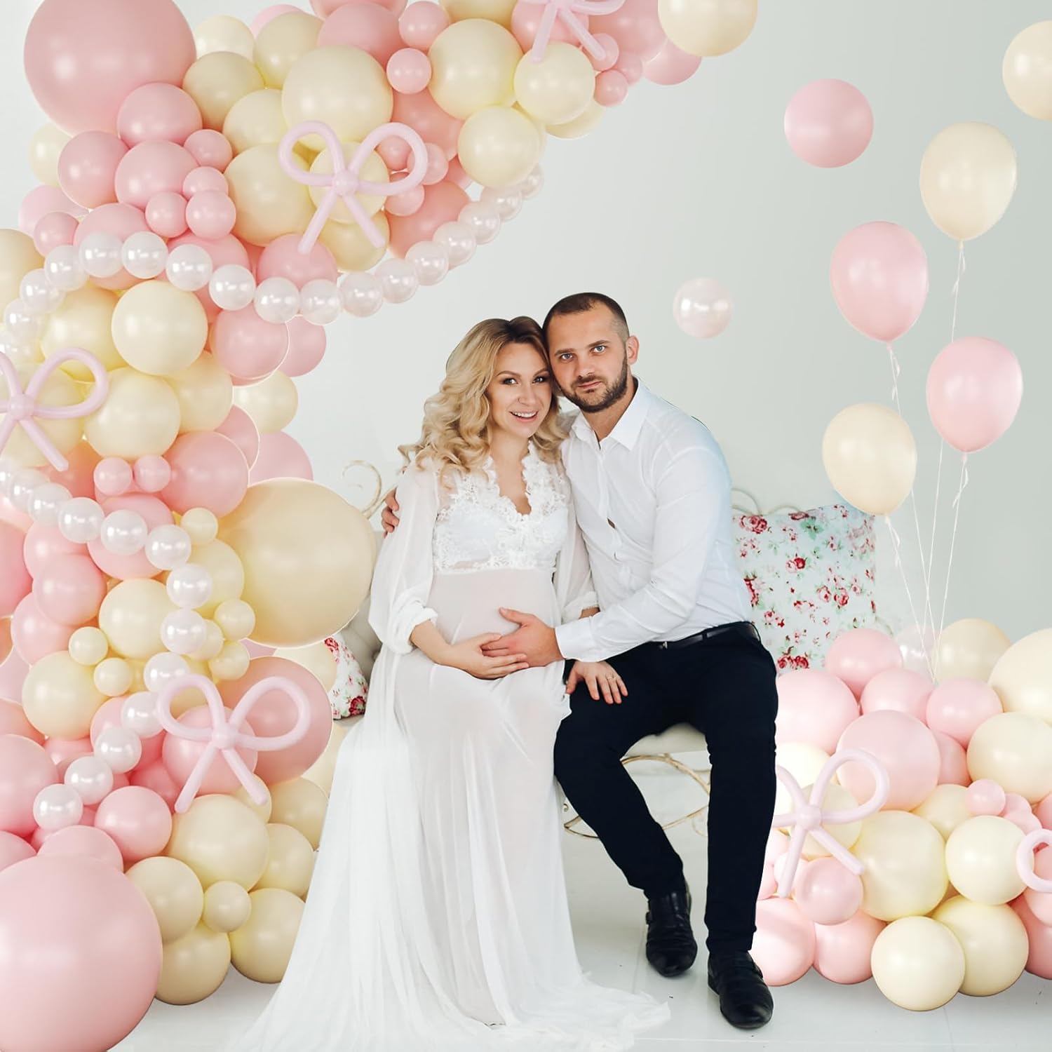 CROSSFINGERS Pink Yellow Balloon Arch Garland Kit