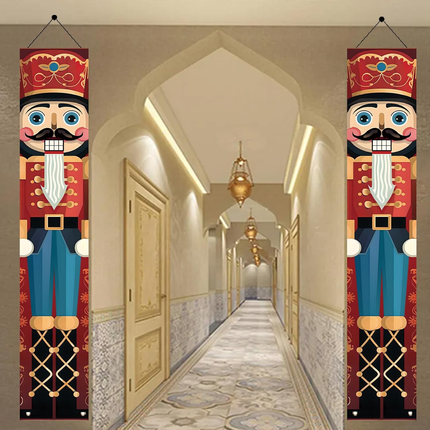 2PCS Christmas Nutcracker Banners for Front Porch