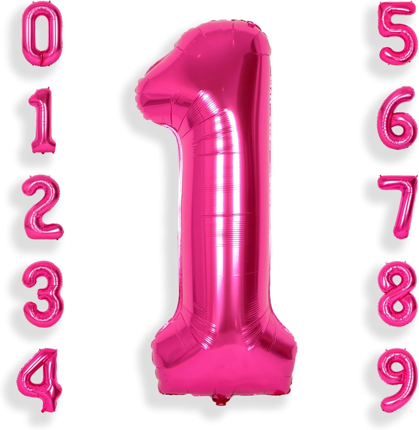 SUWEN 40 Inch Jumbo Hot Pink Number 1 Balloon