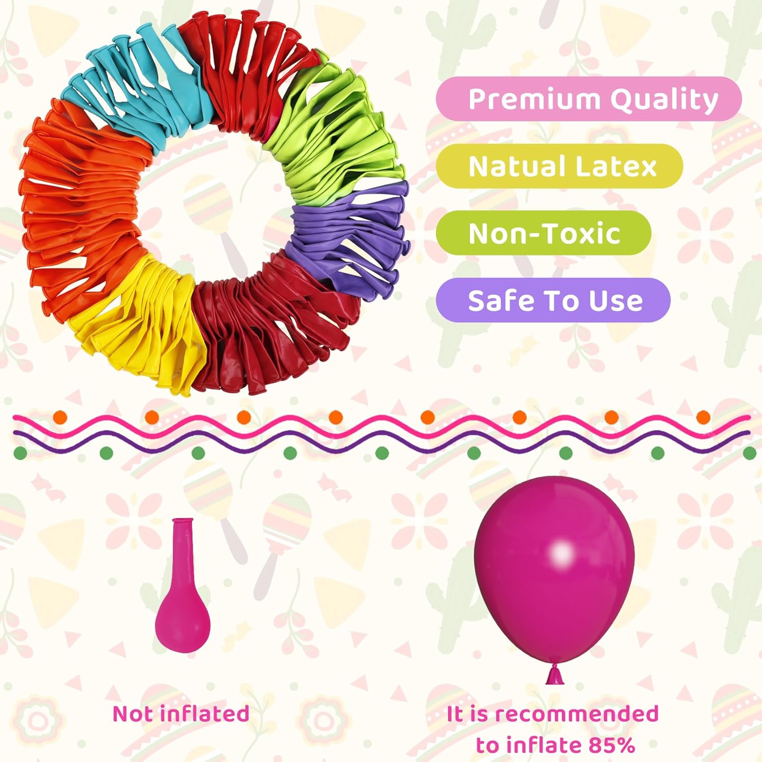Amandir 169Pcs Mexican Fiesta Balloon Decor Kit