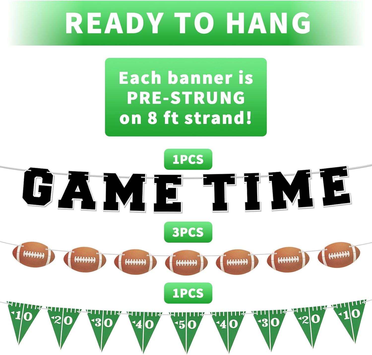 Game Time Football Banner Party Decor