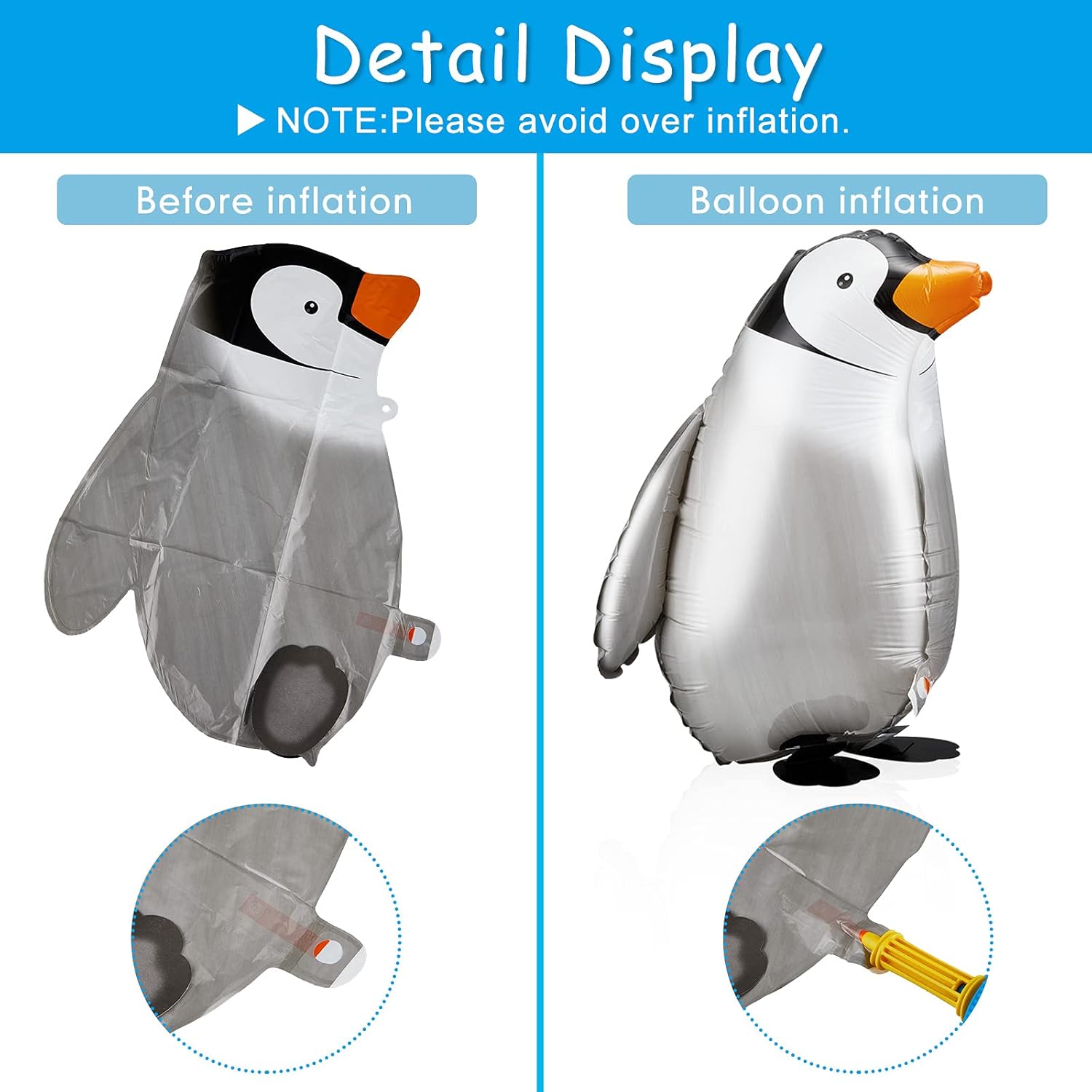 6 Piece Walking Penguin Foil Balloons for Party Decorations