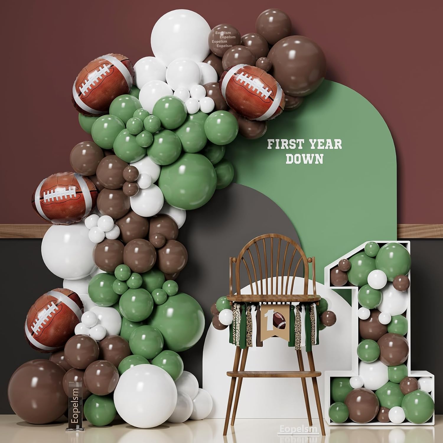 Football Balloon Garland Arch Kit 131Pcs for Super Bowl Party