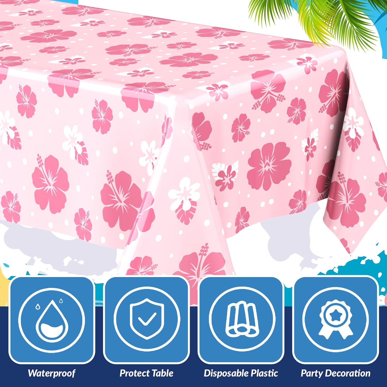 Oudain Hawaii Hibiscus Tablecloth Set