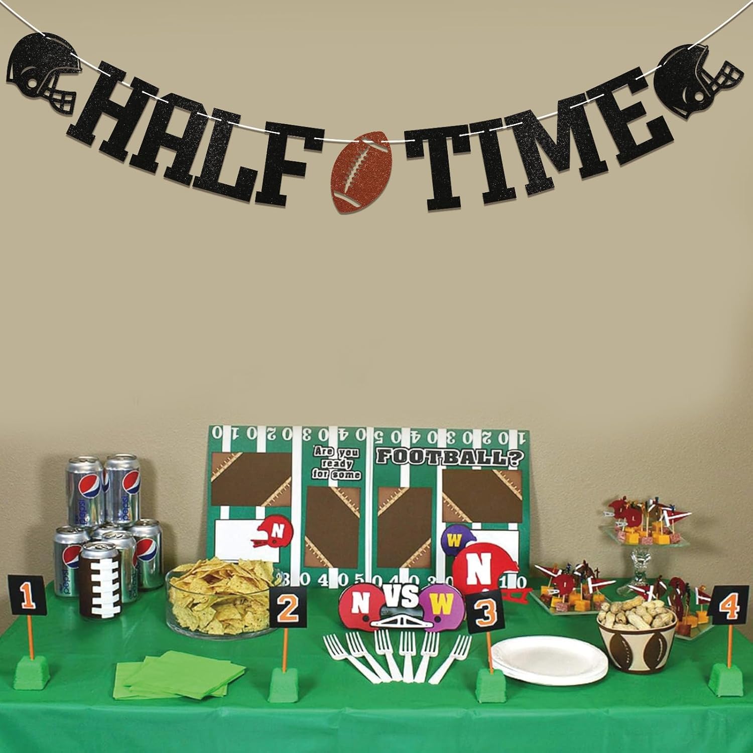 Football Half Time Banner Birthday Decor