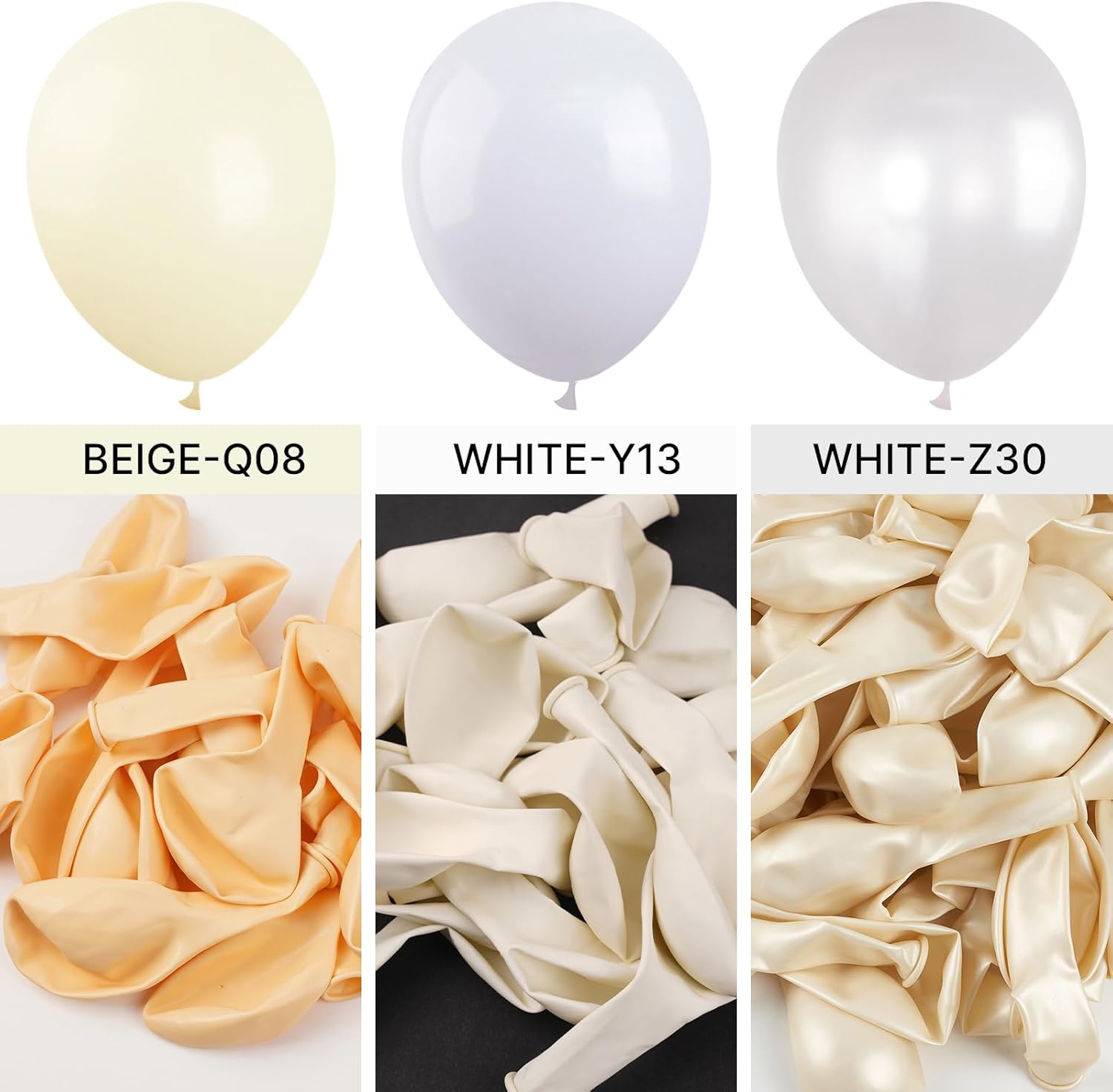 PartyWoo Pearl White Balloons 85pcs Arch Kit Garland Decorations