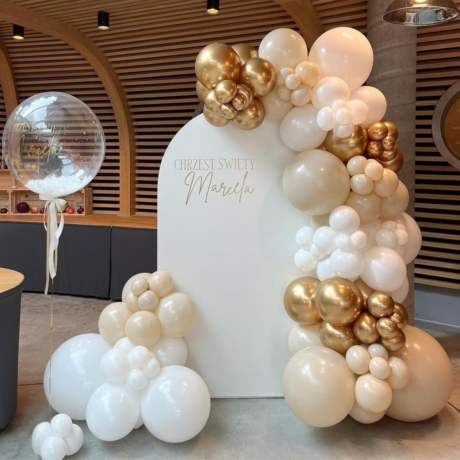 60PCS Beige Gold Balloons Set for Party Decorations