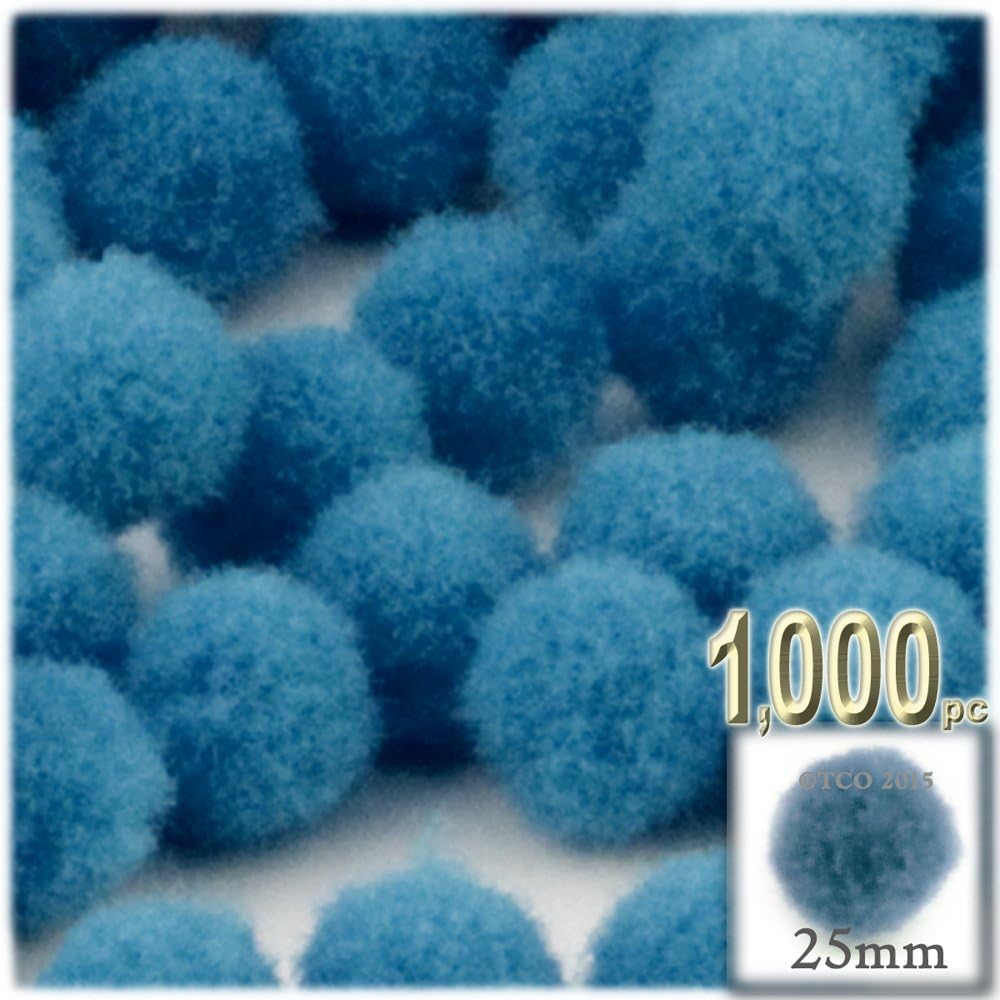 The Crafts Outlet 1000 Piece Light Yellow Pom Poms 25mm