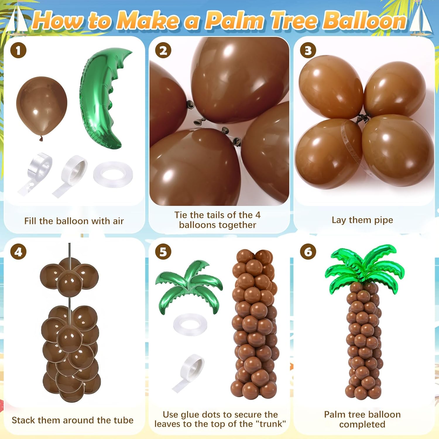 178Pcs Tropical Luau Balloons Arch Kit