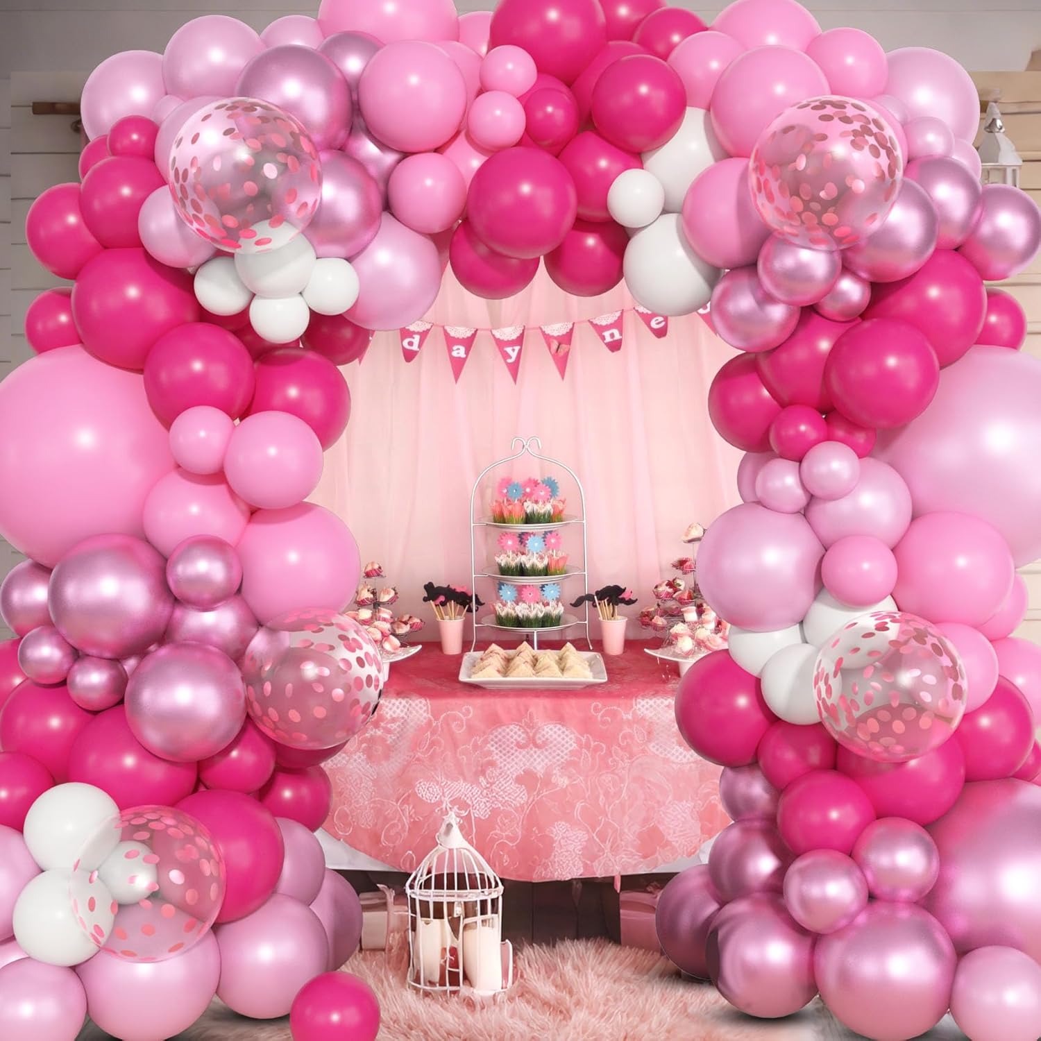 Ouddy Life 157 Pcs Pink Balloons Arch Garland Kit