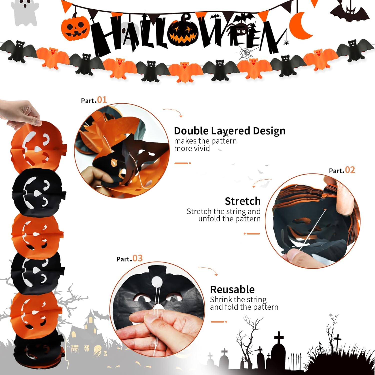 AhfuLife Halloween Decorations Set with Banners