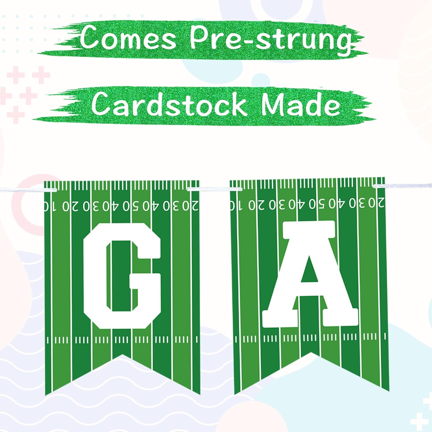 2 Pieces Football Game Day Banner Garland Decor