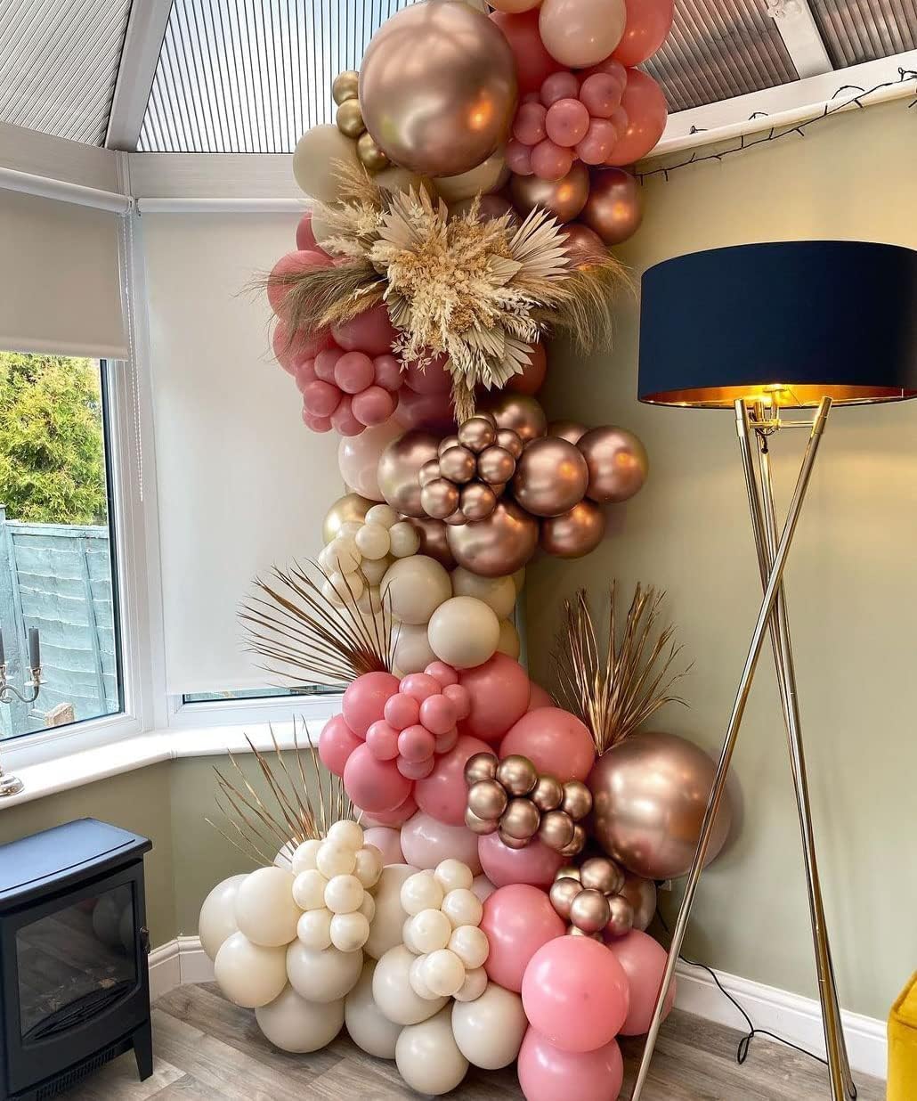 Dusty Pink Boho Balloons Set for Party Decor