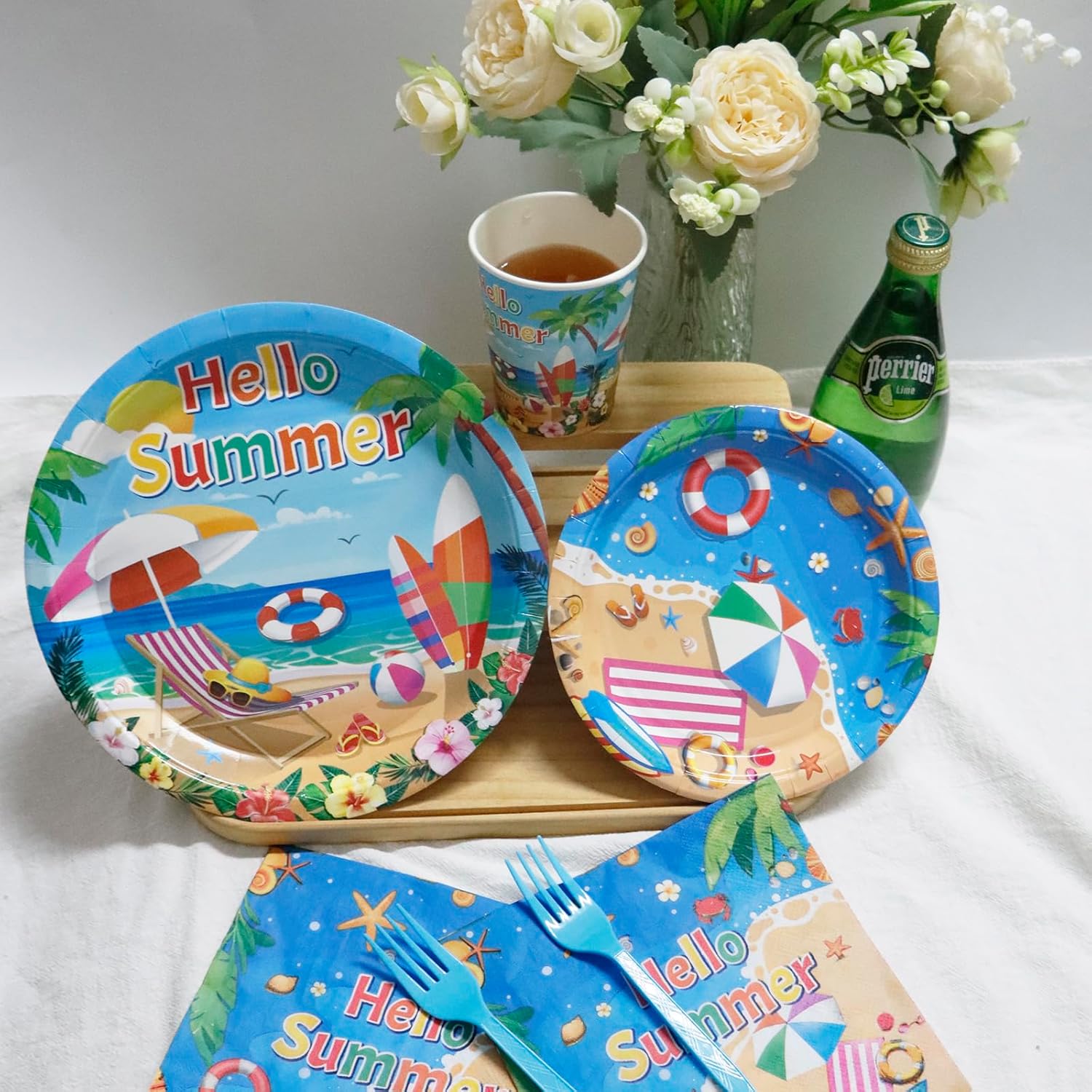 Decodinli 20 Piece Beach Party Tableware Set