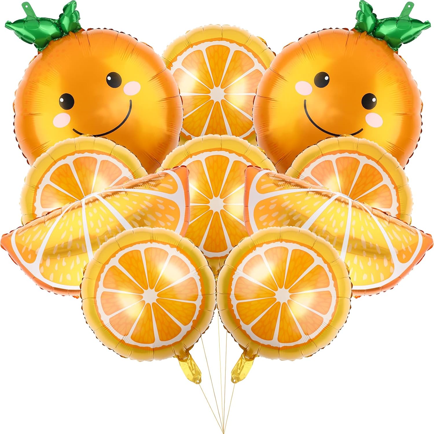 Gejoy 10 Pack Orange Foil Balloons Birthday Decor