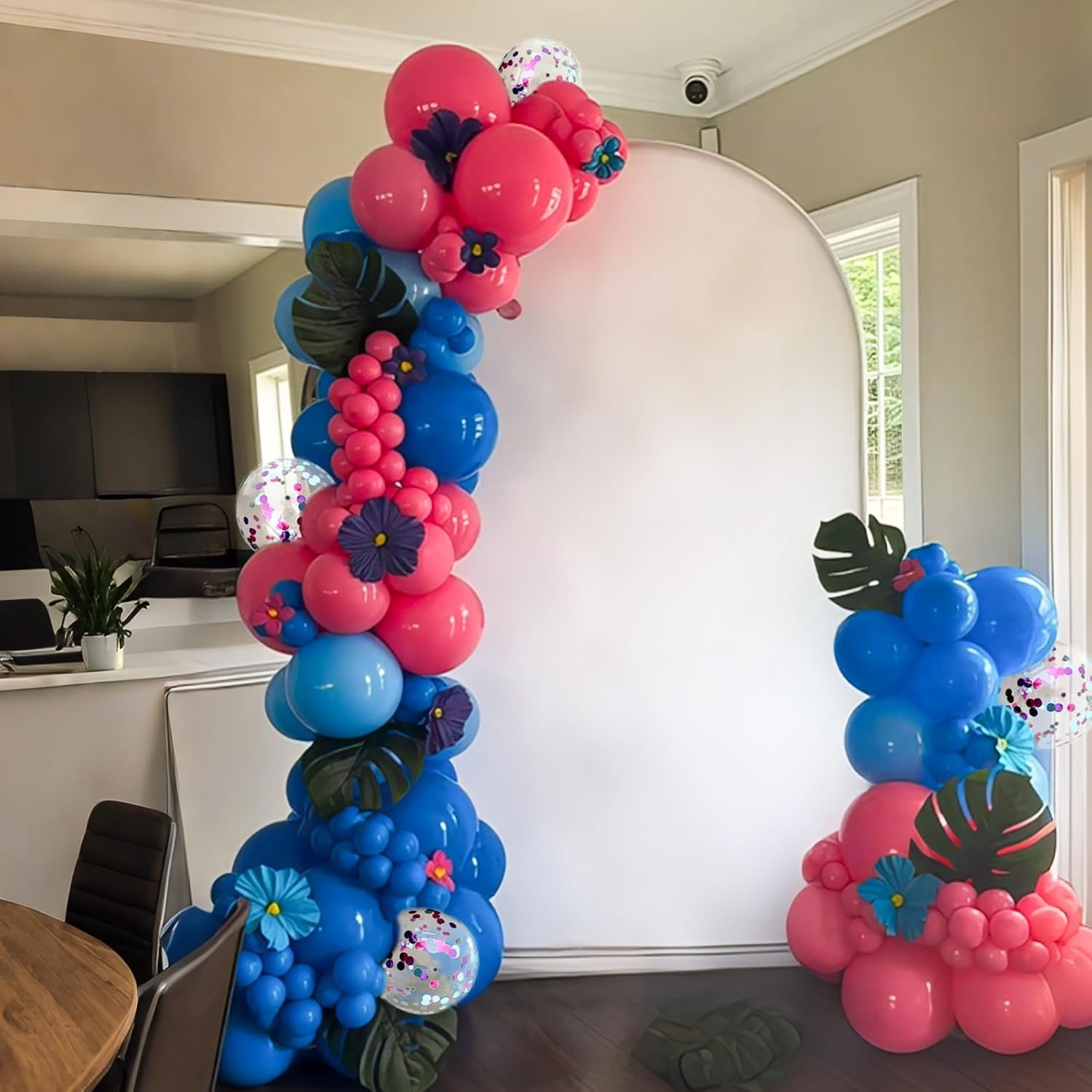 60pcs 12 Inch Pink Blue Balloons Set Confetti Birthday Decorations