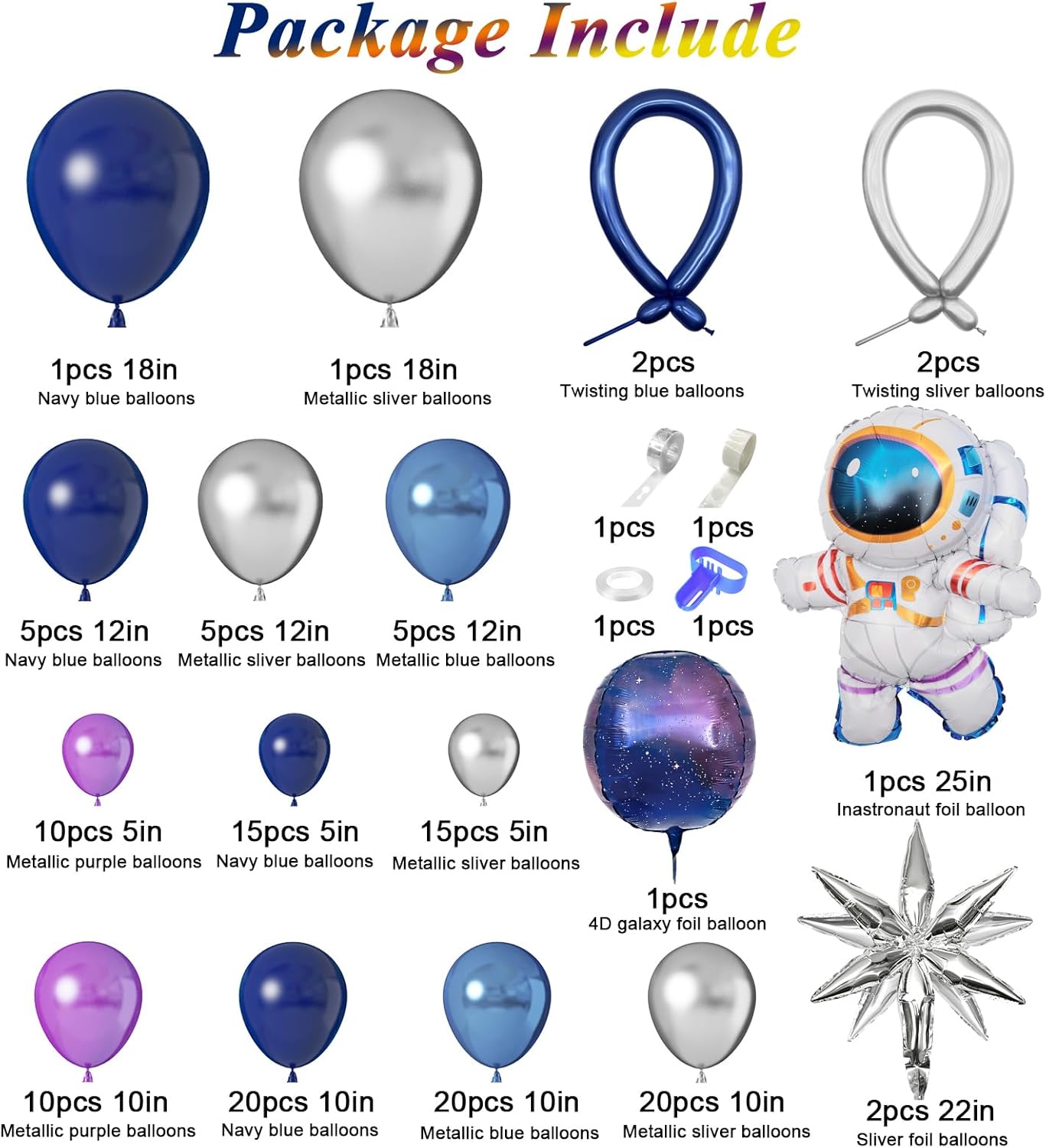 Amandir Space Balloon Garland Kit for Boys Birthday Decorations