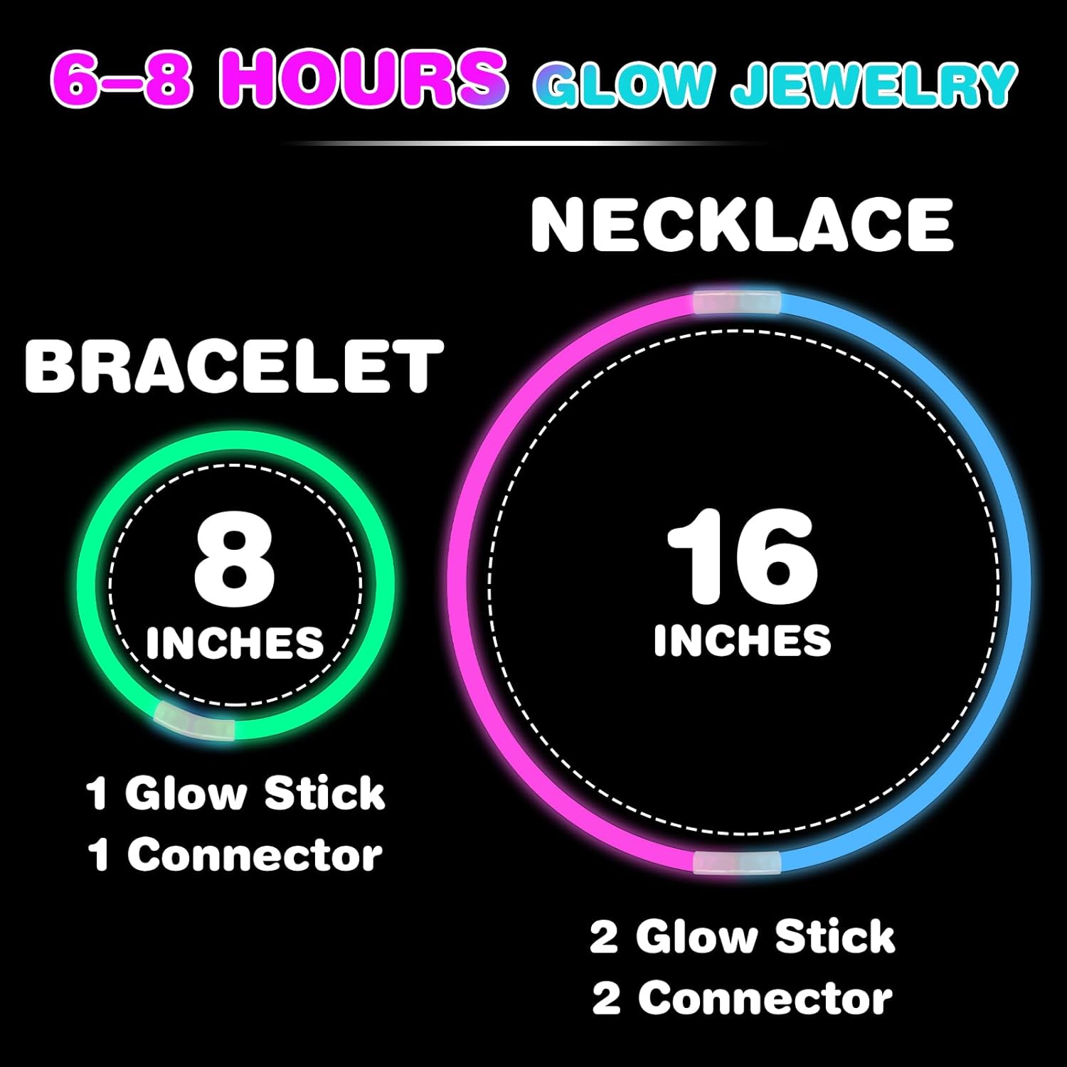 YixangDD 500 PCS Ultra Bright Glow Sticks Party Pack