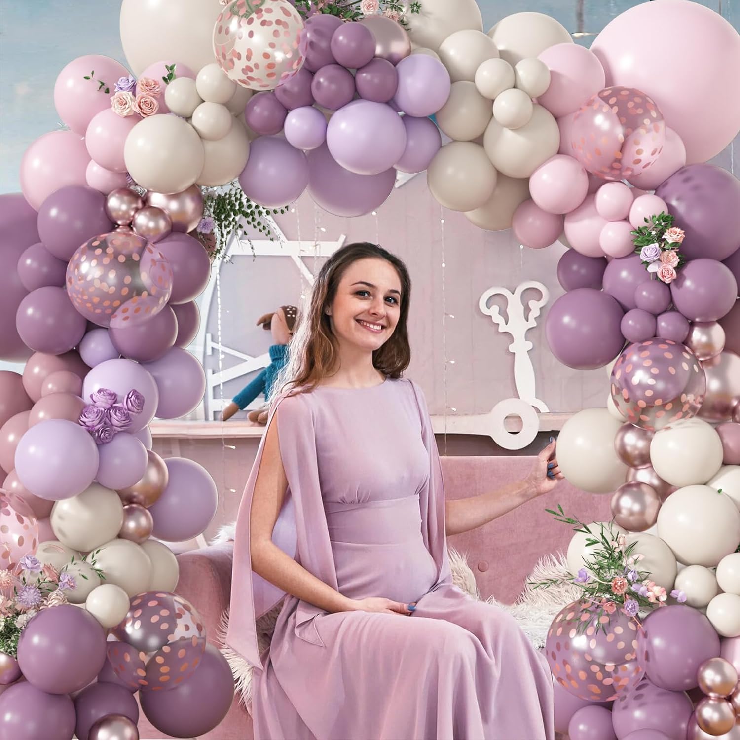 Amandir 173Pcs Dusty Purple Balloon Arch Kit