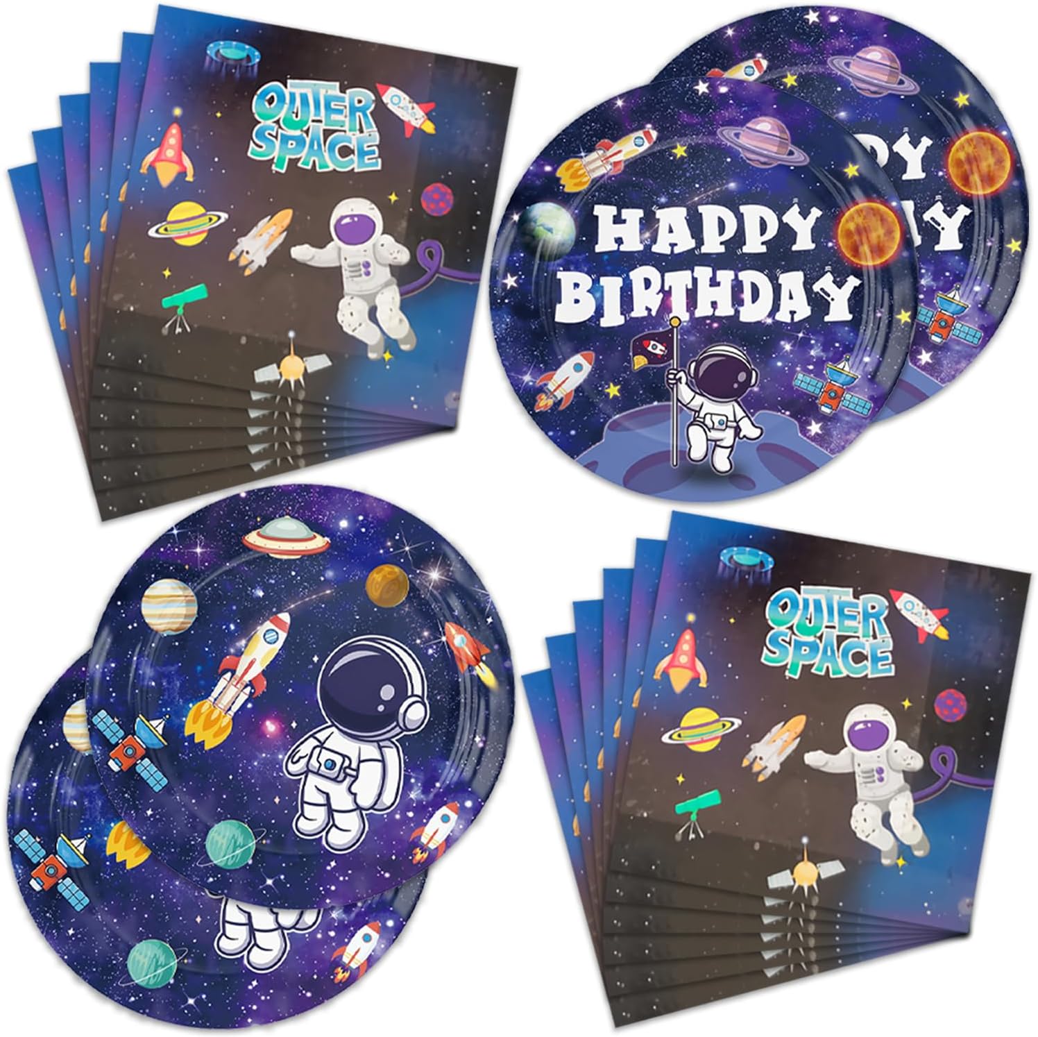 40pcs Space Party Supplies Set for 24 Guests