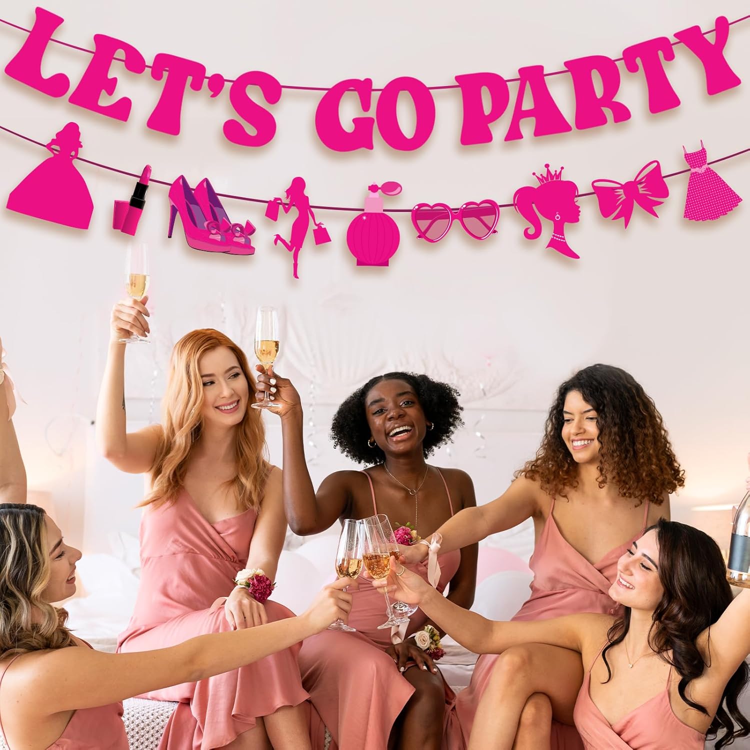 Generic Lets Go Party Hot Pink Banner - 10 Ft