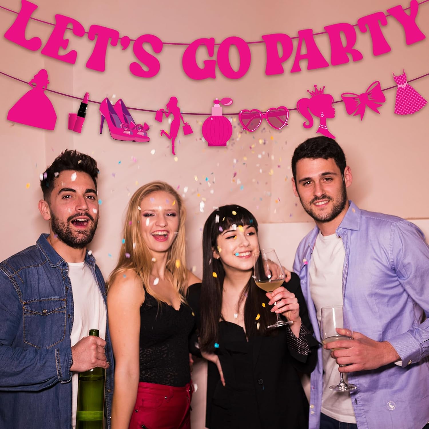 Generic Lets Go Party Hot Pink Banner - 10 Ft