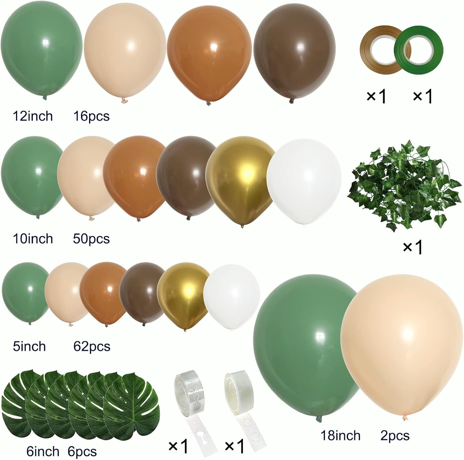 PERPAOL 148PCS Safari Balloon Garland Kit