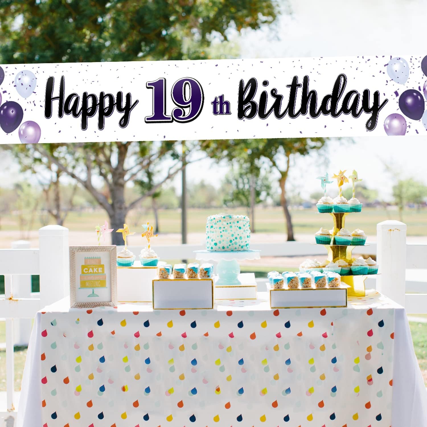 19th Birthday Balloon Banner Decoration