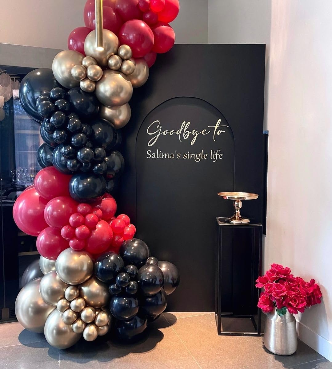 Red Black Gold Balloons 60 Pcs Casino Party Decor