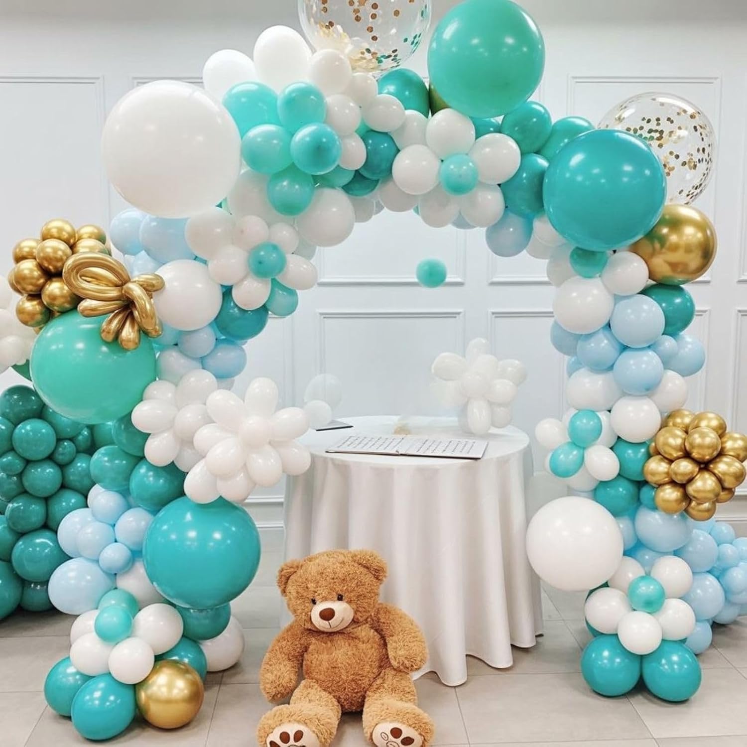 FunHot 60 Pcs Teal Balloons Party Decor