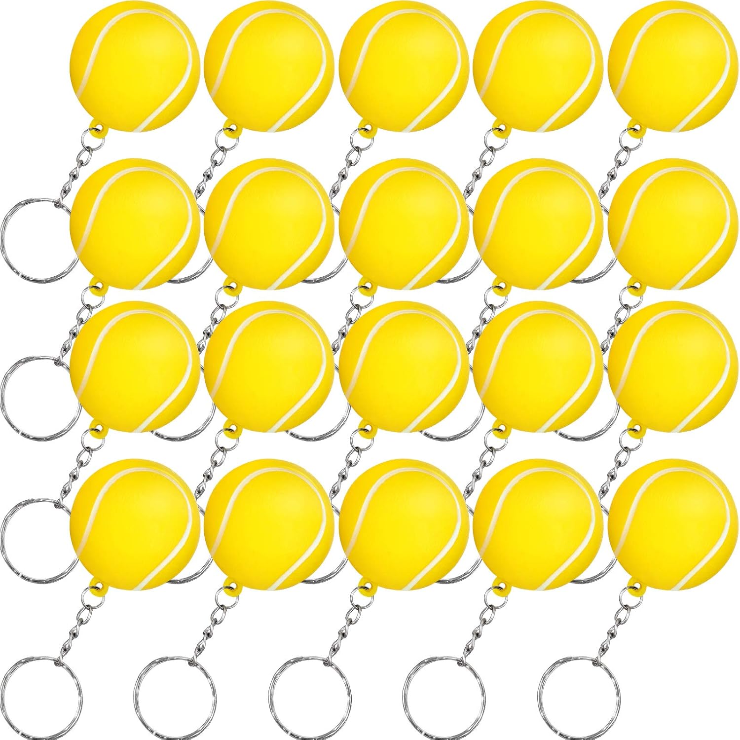 Blulu 20 Pack Tennis Ball Keychains Stress Relief Party Favors