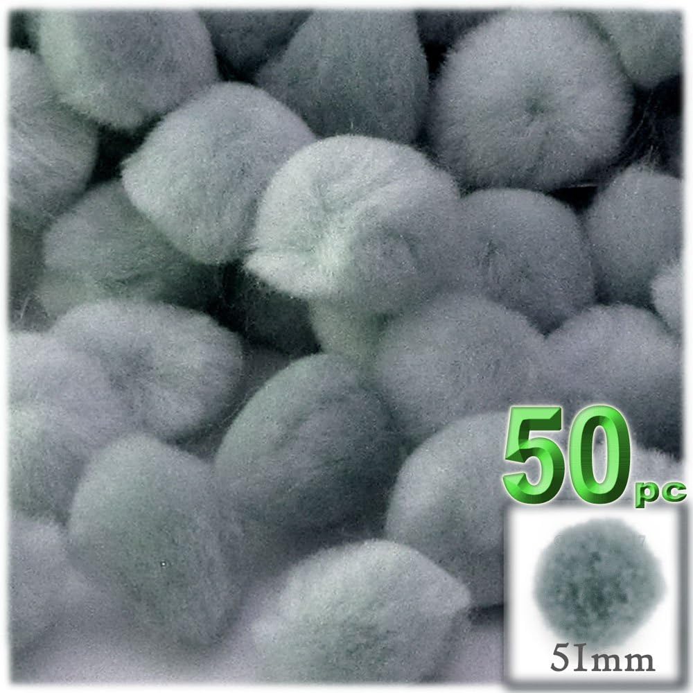 The Crafts Outlet 50-Piece Emerald Green Pom Poms Acrylic 2-Inch Round
