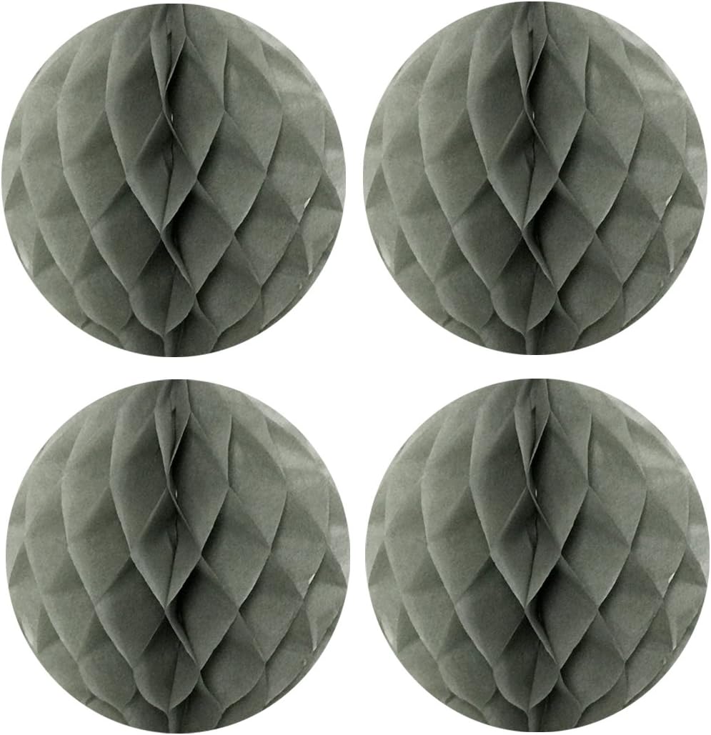 Allydrew Gray 8 Inch Tissue Honeycomb Ball 4 Pack