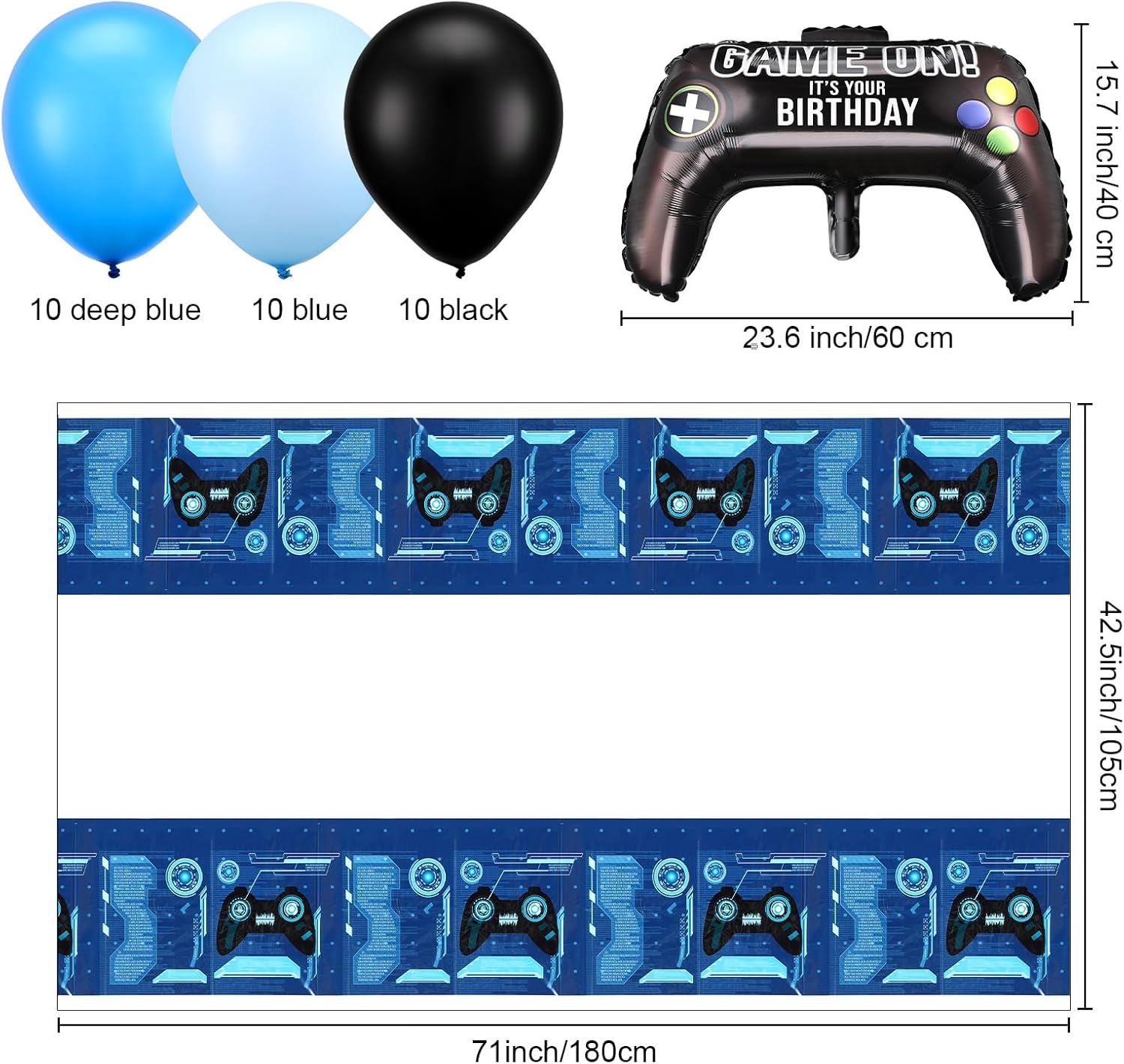 Skylety 34 Piece Gamer Birthday Party Decor Set