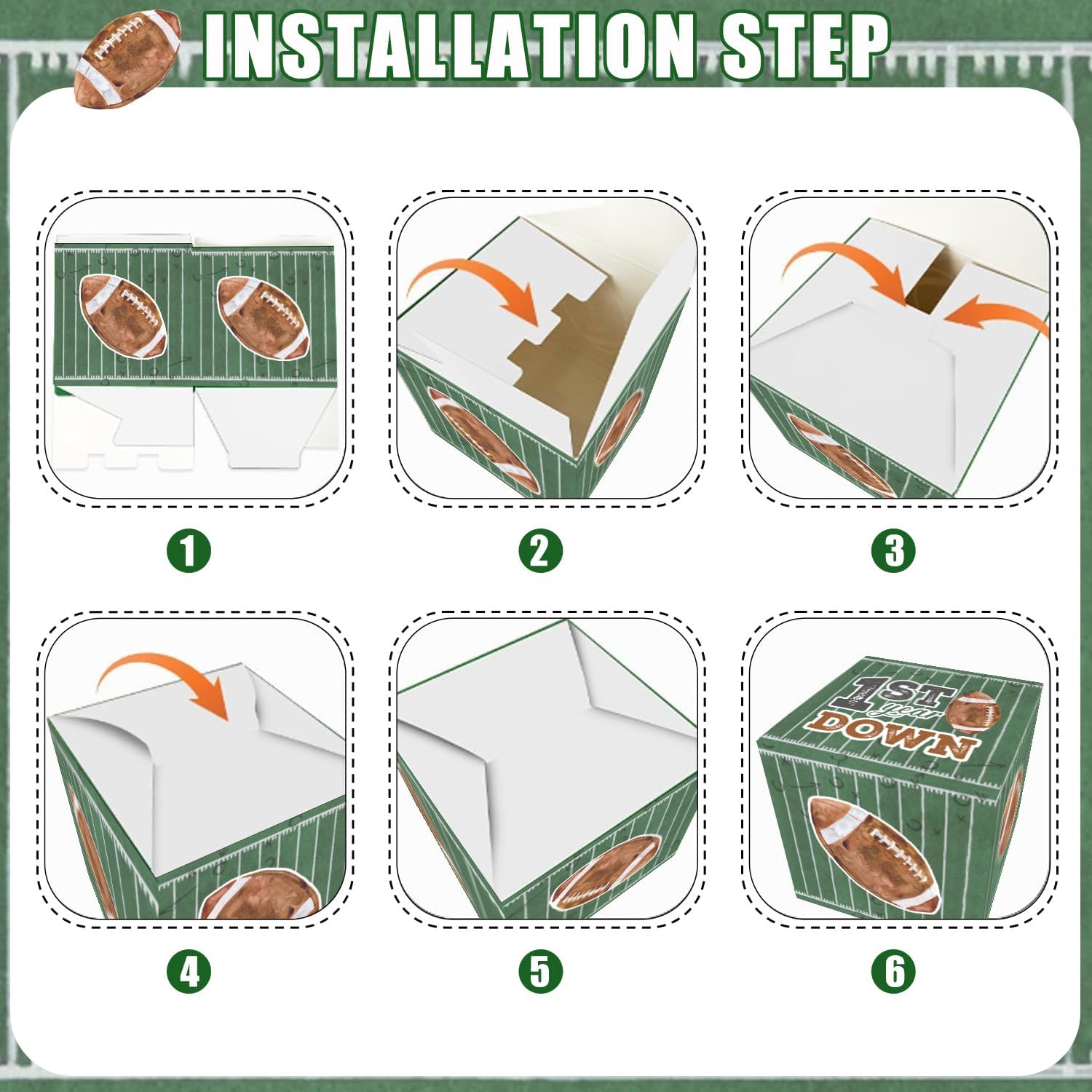 First Year Down Football Birthday Decorations Party Set