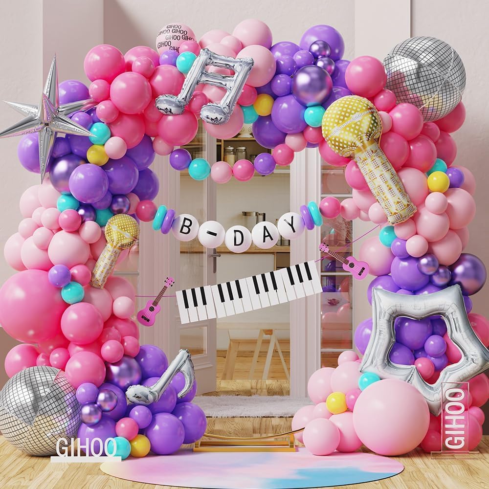 Songstar Birthday Balloon Arch Kit 155pcs Pink Purple