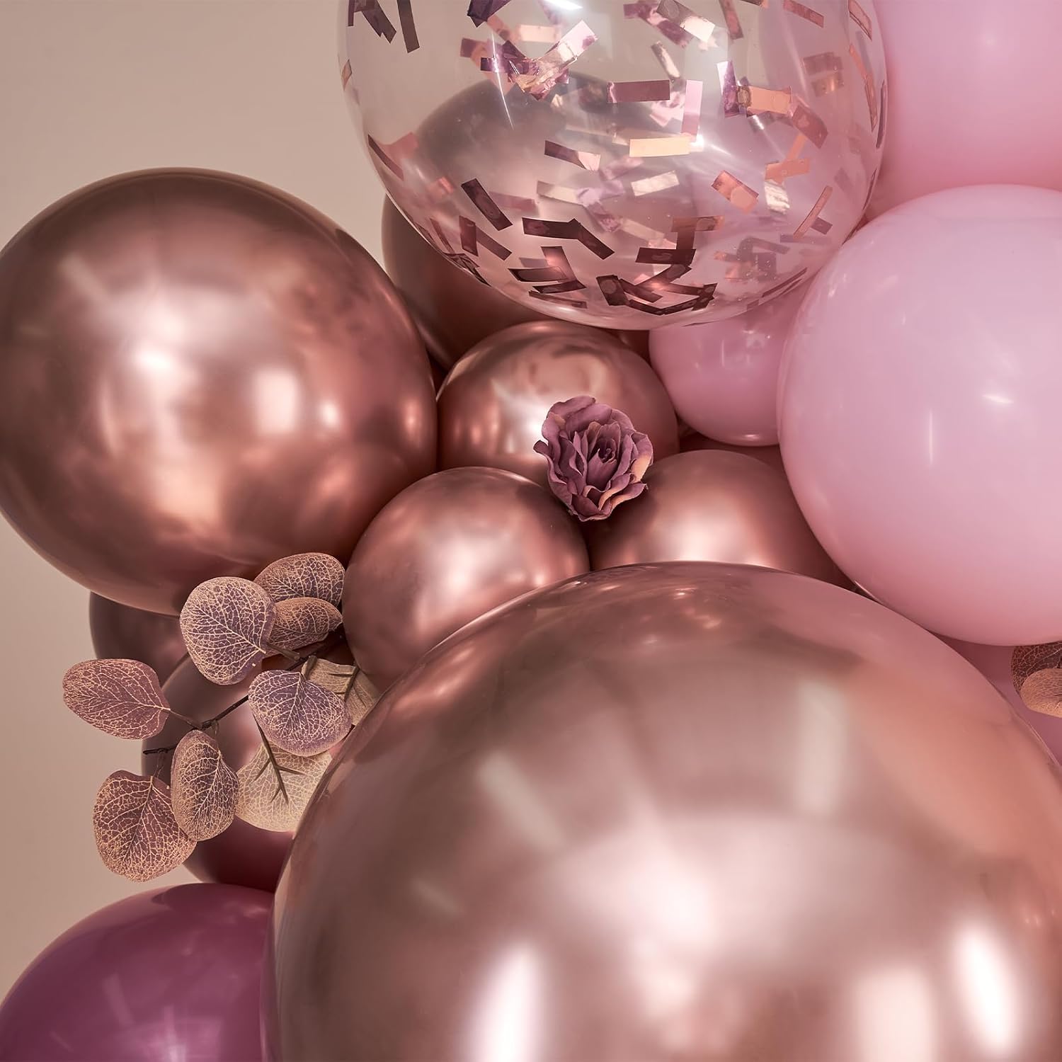PartyWoo Pink Gold Balloon Arch Kit 140 pcs
