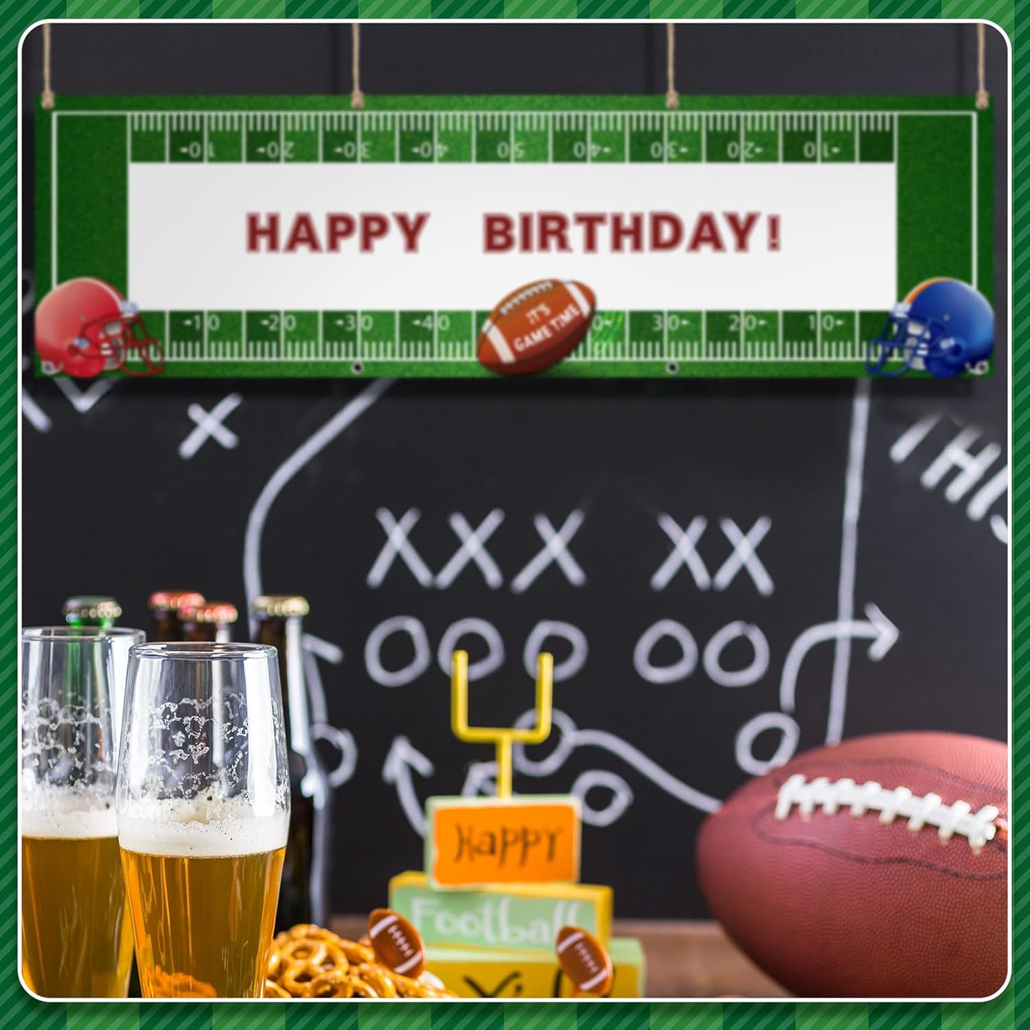 Tegeme Giant Football Party Banner 67x20 Inch