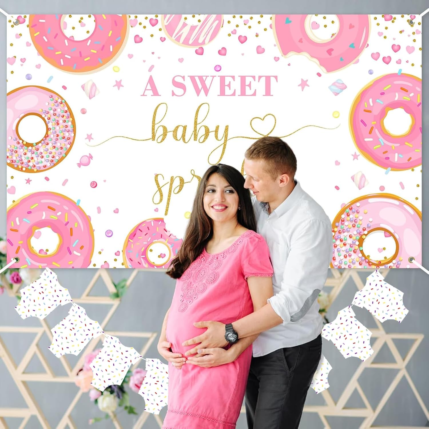 Sprinkle Baby Shower Onesie Banner 9 Piece