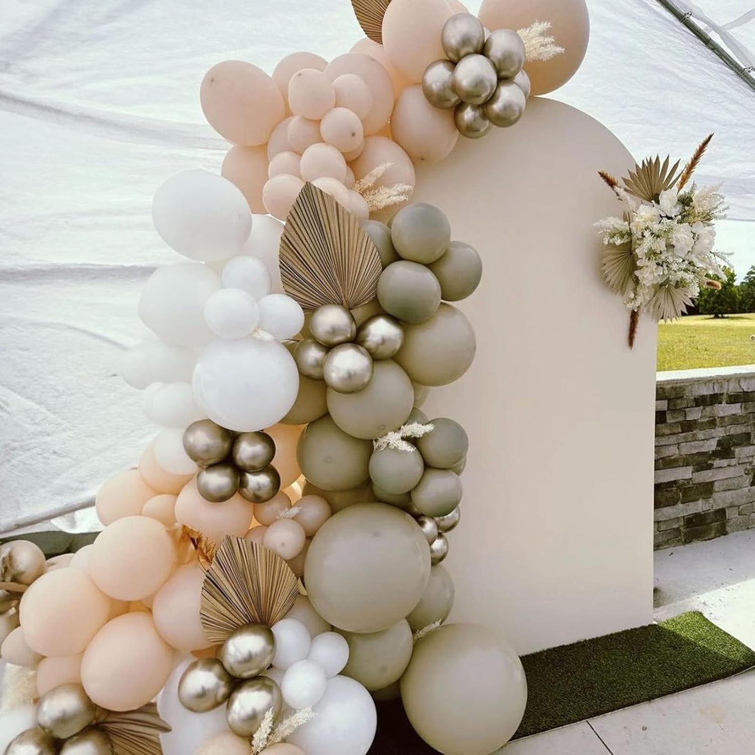 Jobkoo White Sand Gold Balloons Set