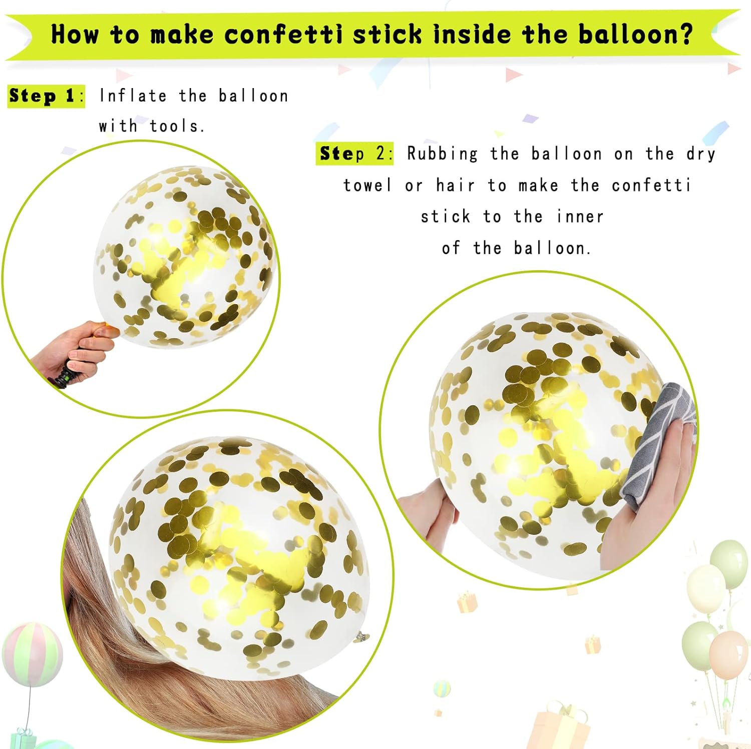 Paready 60 Pcs 12 Inch Metallic Balloons Set
