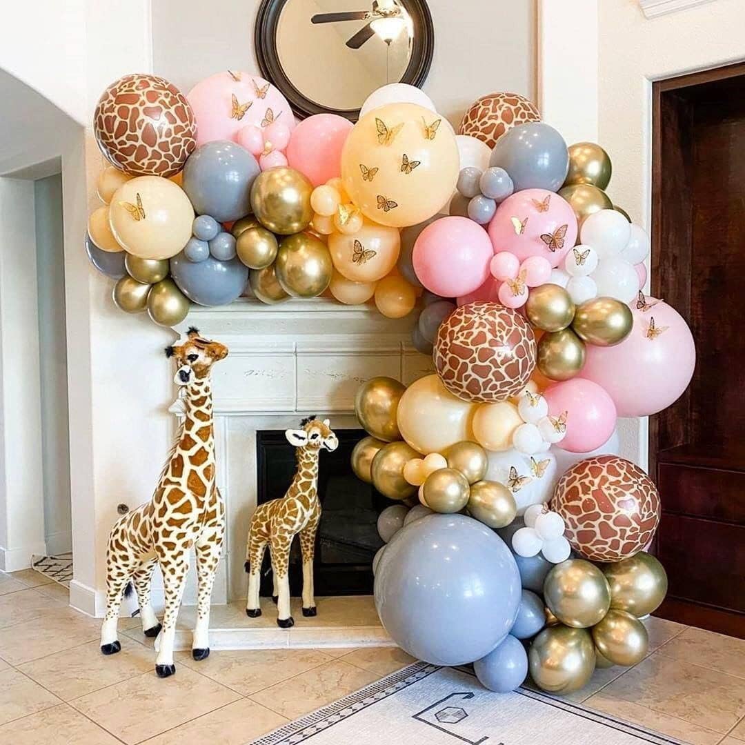 50pcs Giraffe Print Balloons 12inch Animal Theme Party Decorations