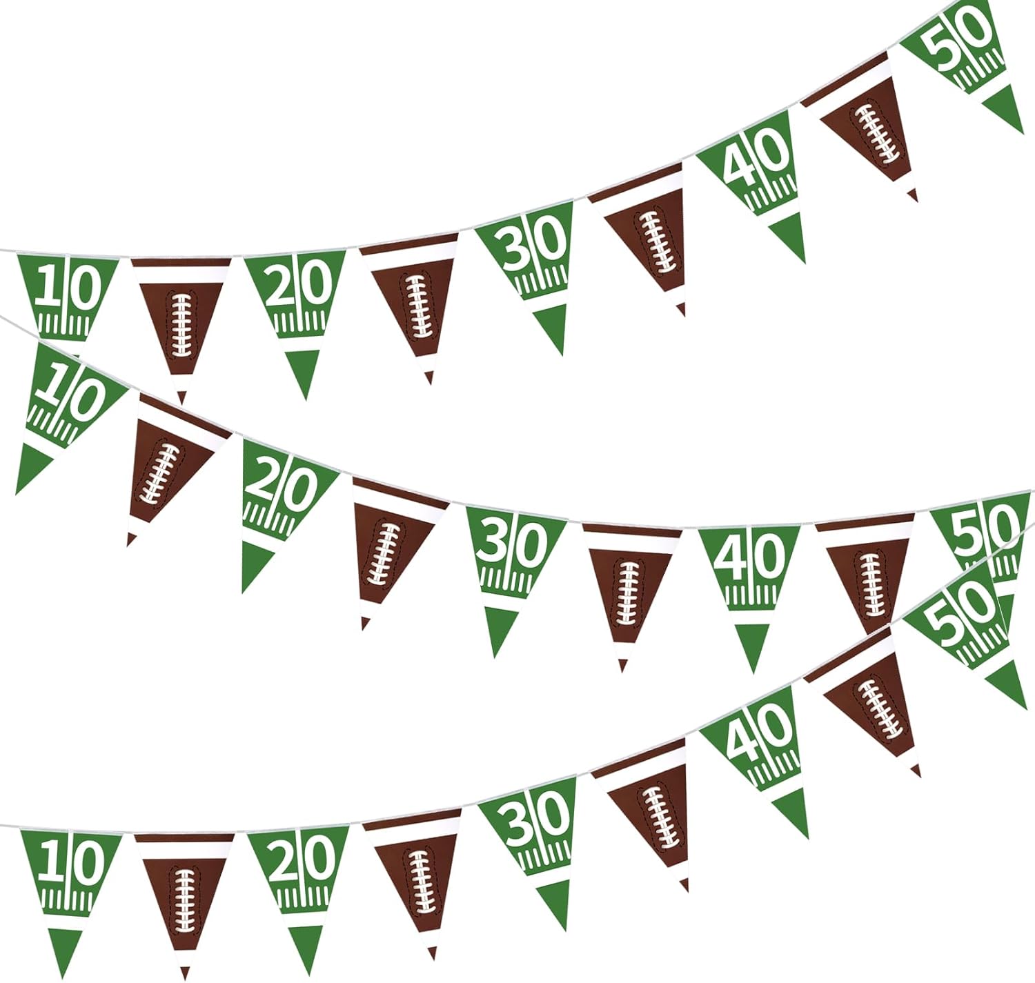 3 Pack Football Bunting Banner for Party Decorations