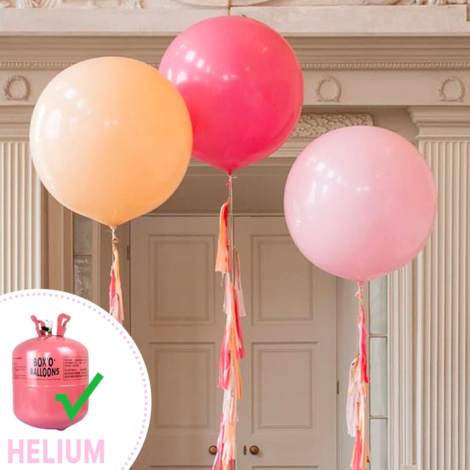 PartyWoo Light Pink Balloons 4pcs 36 Inch Decorations