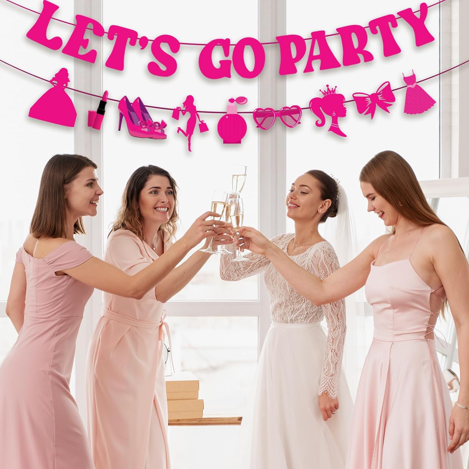Generic Lets Go Party Hot Pink Banner - 10 Ft