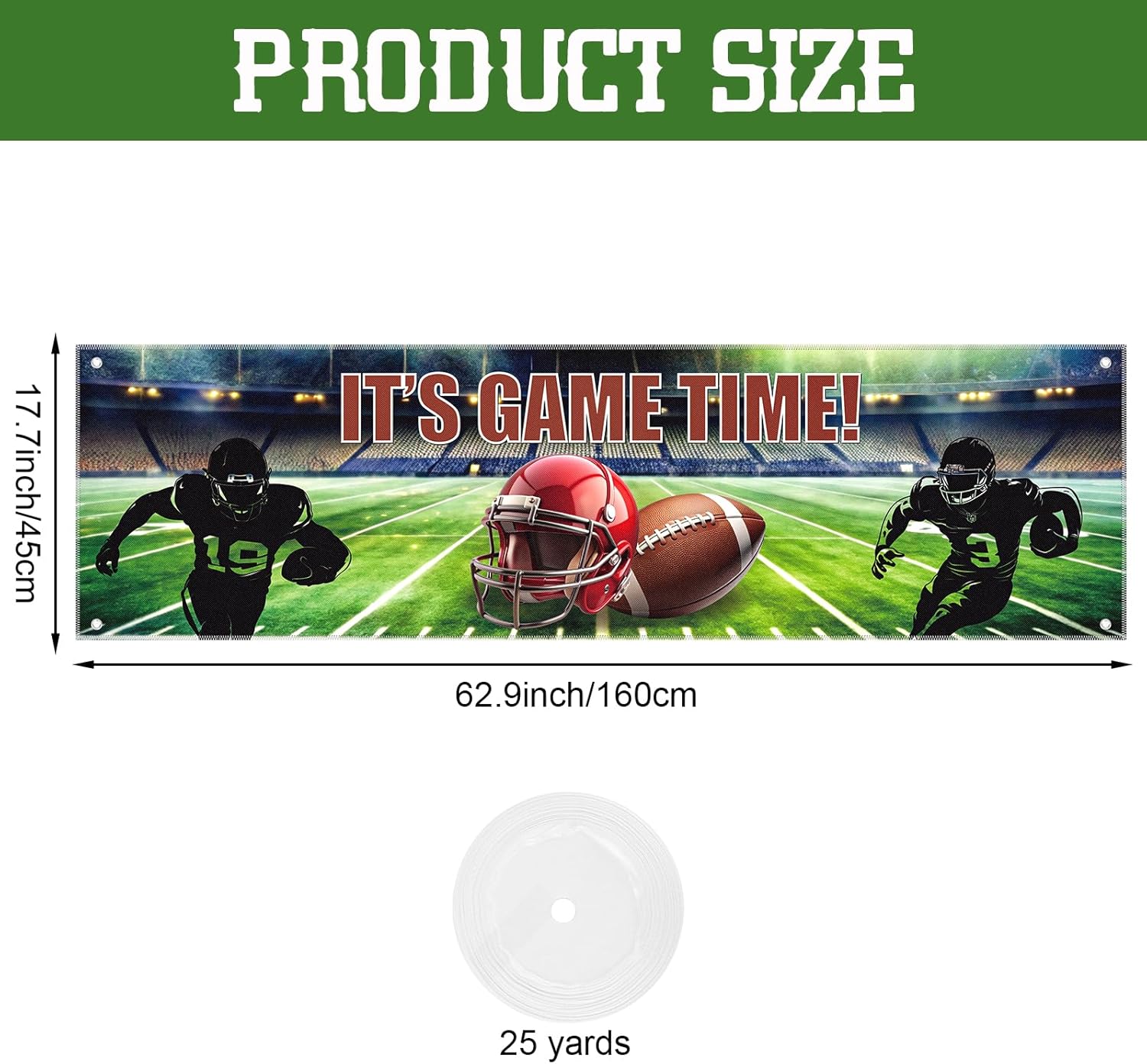 Hooqict Football Banner Game Time Party Decor