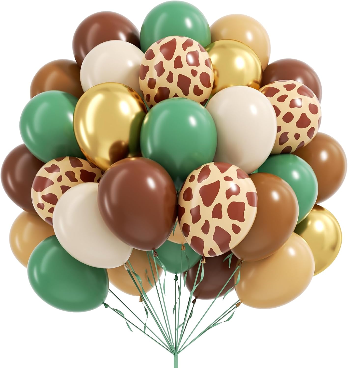 60pcs Safari Balloons for Birthday and Baby Shower Decorations