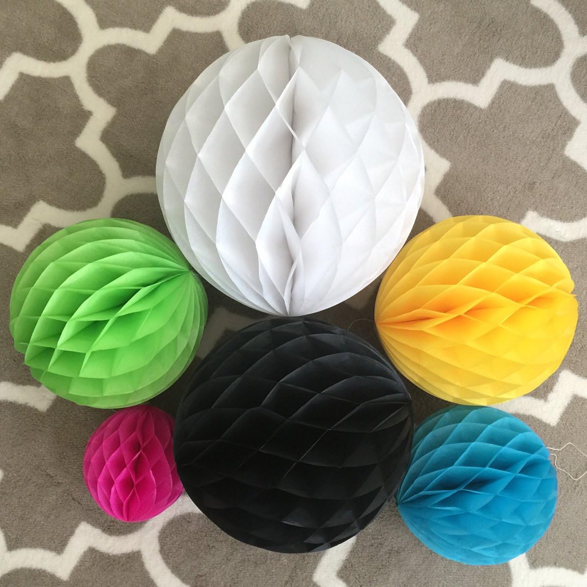 Allydrew Tissue Honeycomb Ball 6 Inch Gray 5 Pack