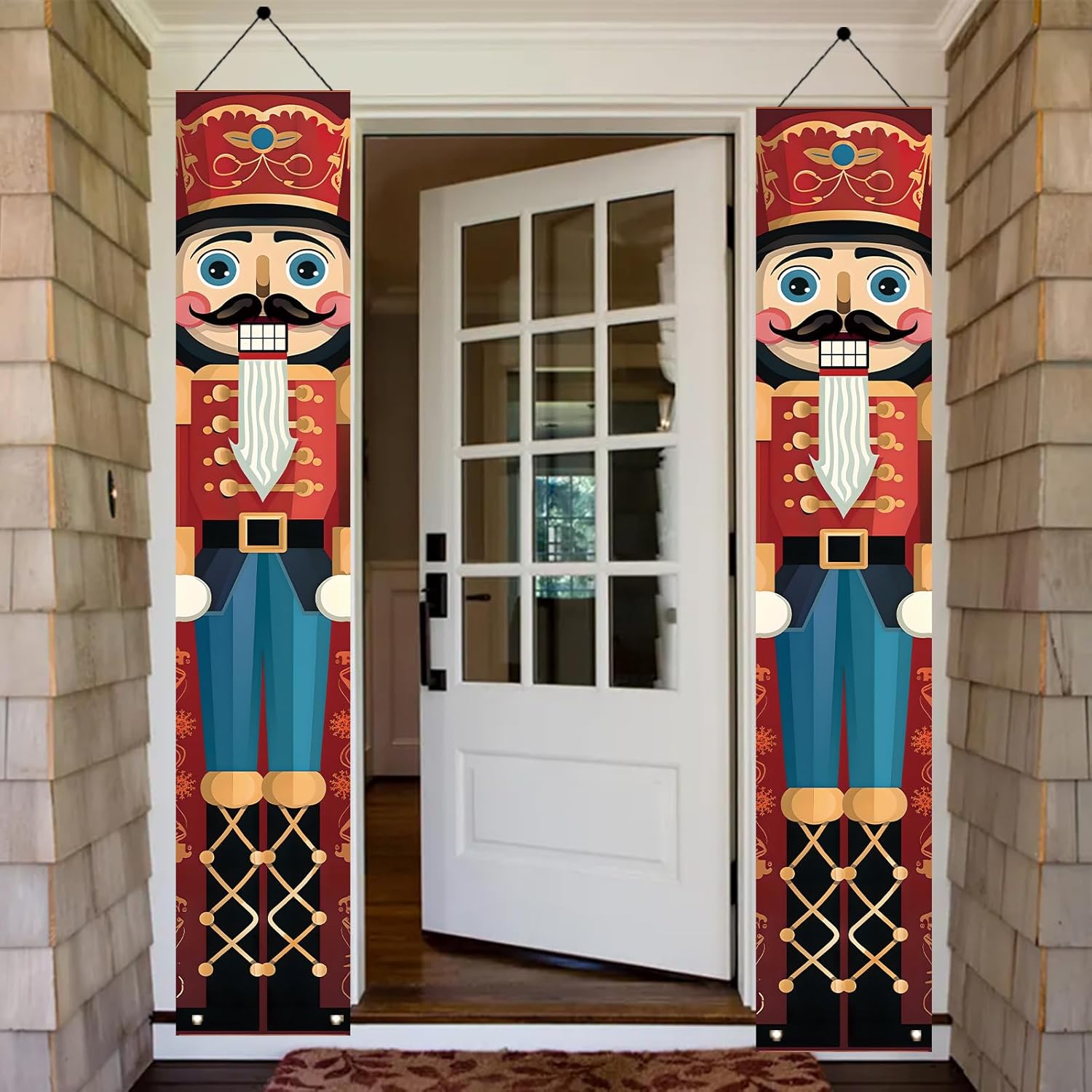 2PCS Christmas Nutcracker Banners for Front Porch